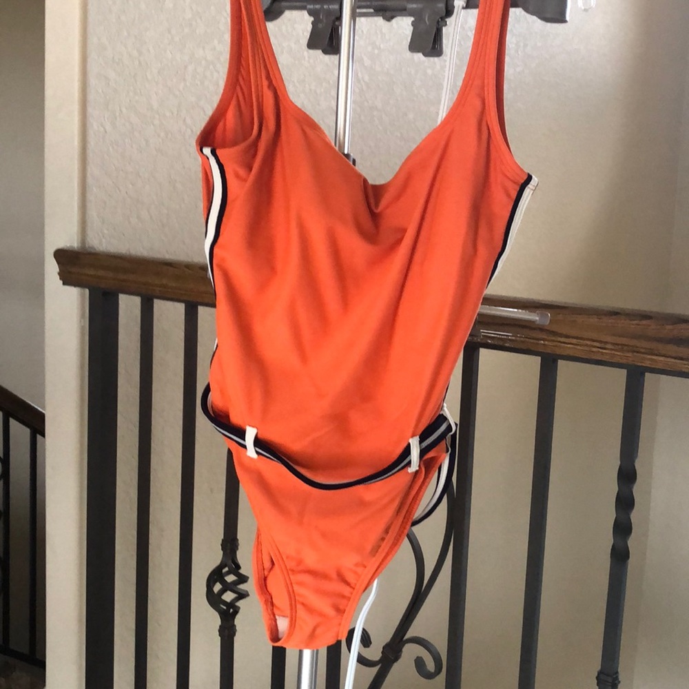 Speedo one piece, belted bathing suit